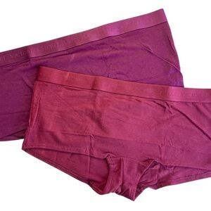 Lot of 2 Victoria's Secret PINK XL Logo Boyshort Boy Shorts Underwear Panties